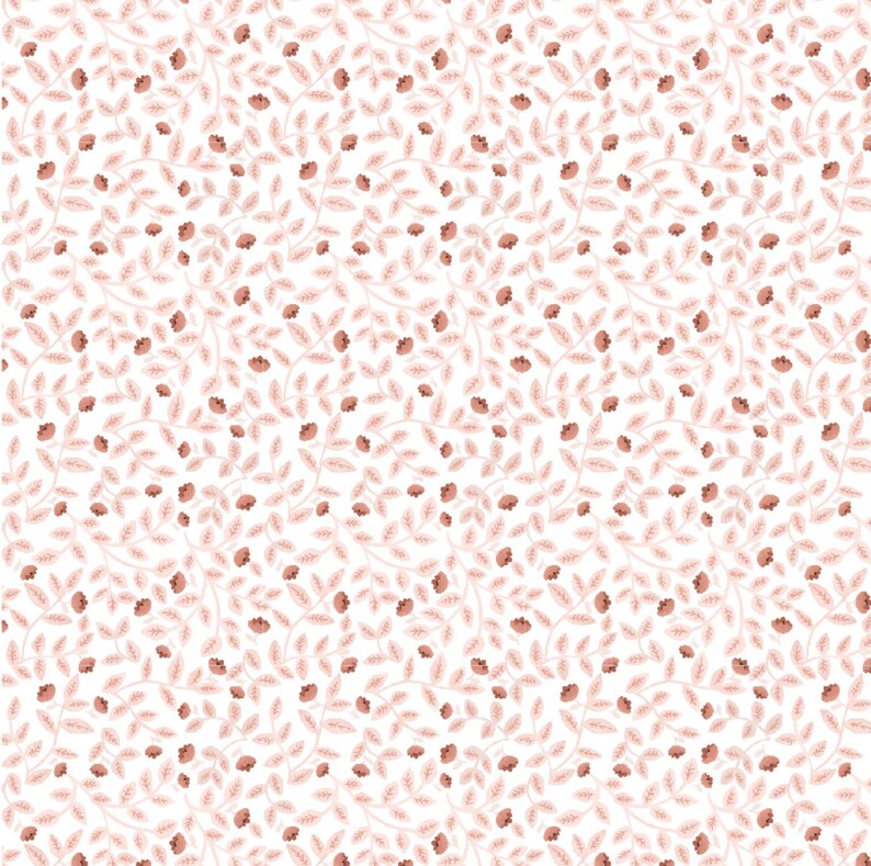 Poppie Cotton Goose Creek Gardens Meadow Leaves White WF20809