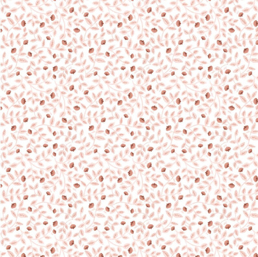 Poppie Cotton Goose Creek Gardens Meadow Leaves White WF20809