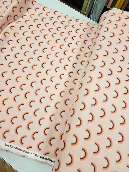 Riley Blake Flannel Salt and Honey Rainbows Pink F11452