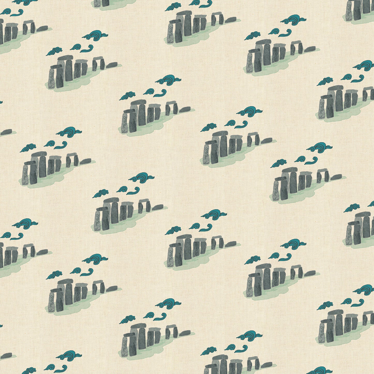 Cotton + Steel London Town Take Me To Stonehenge White SY105-WH2U