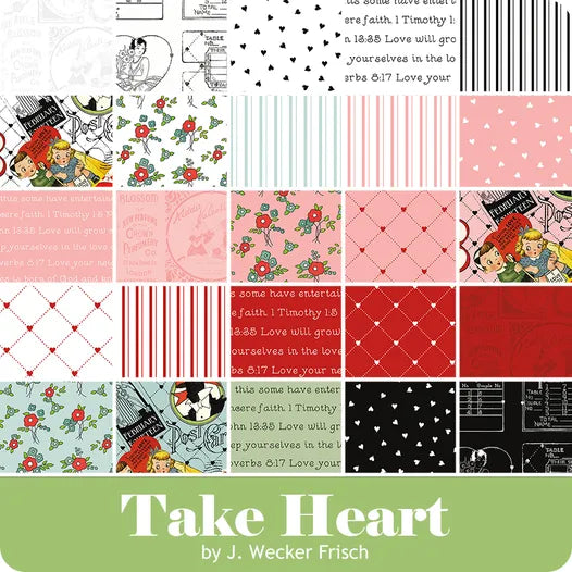 X1006 Riley Blake Take Heart 2.5 inch strips Rolie Polie 40 pieces