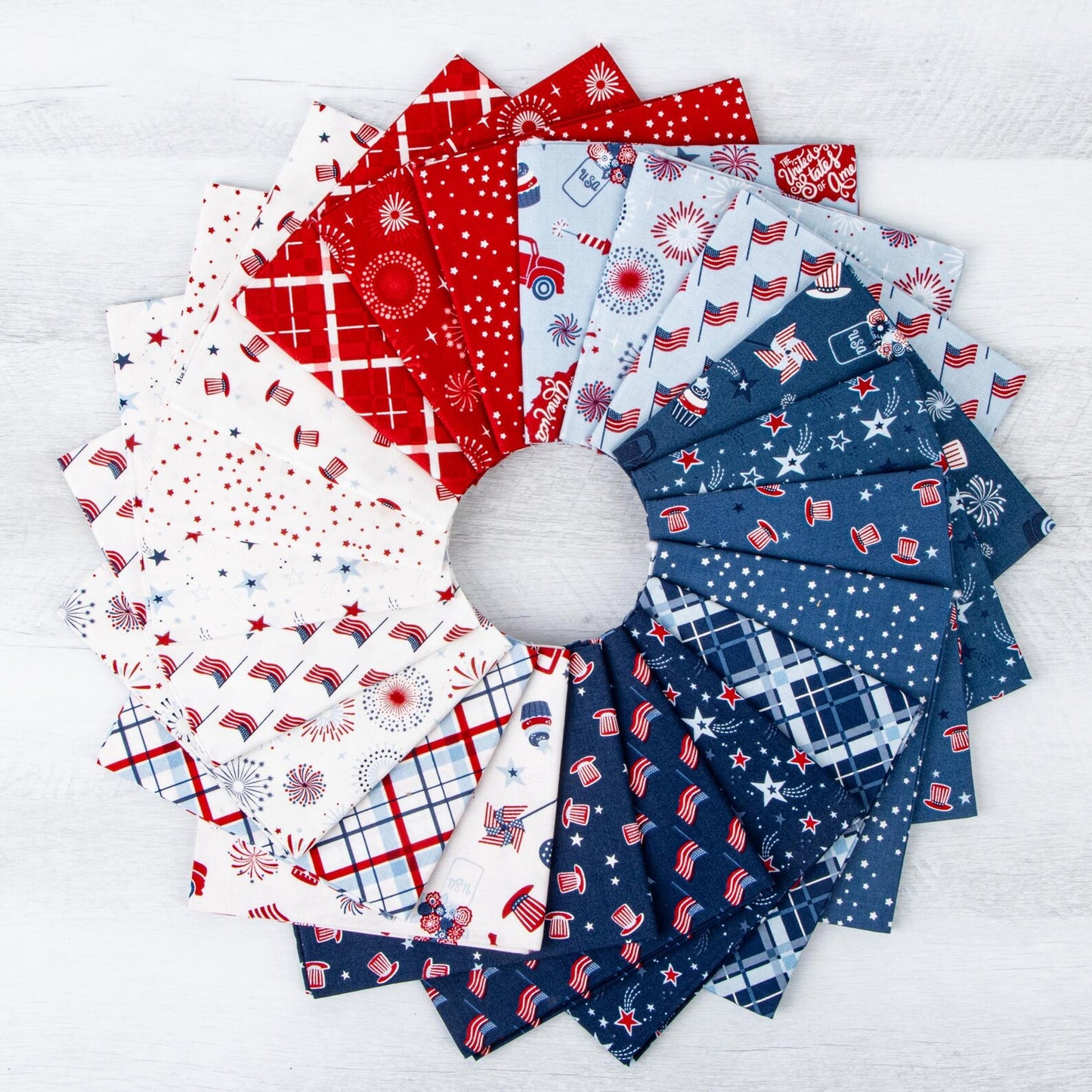 X1007 Riley Blake Stars and Stripes Forever 10" Stacker Squares 42 pieces