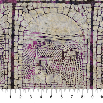 Banyan Batik Vino Scenic Mini Panel Burgundy Stone