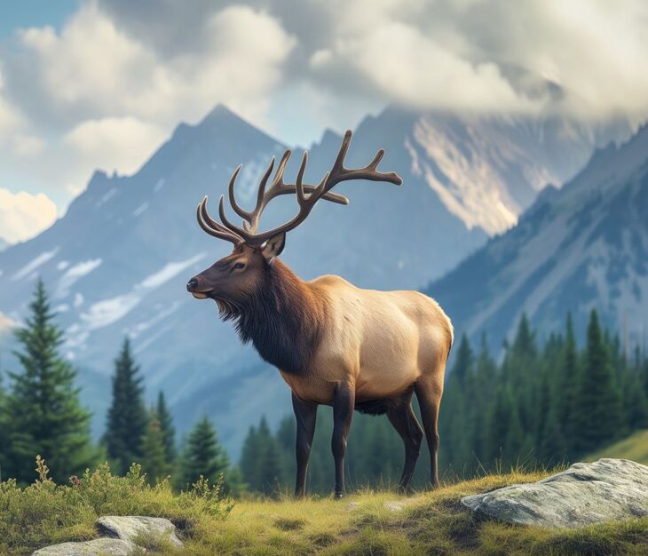 PANL-440 Mook Fabrics Panel Mountain Watcher Elk 142117