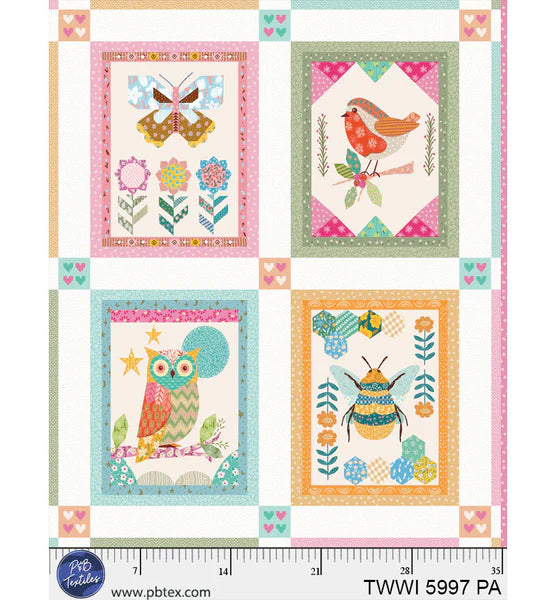 PANL-446 P&B Textiles Things with Wings Winged Animal Panel TWWI05997PA