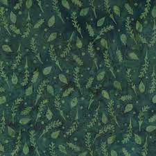 Island Batik Wondrous Sprigs and Leaves Dark Teal #722106562