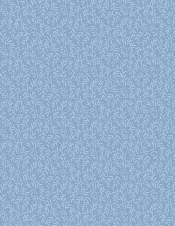 Wilmington Essentials Blue on Blue Leaf Vine Light Denim 39142