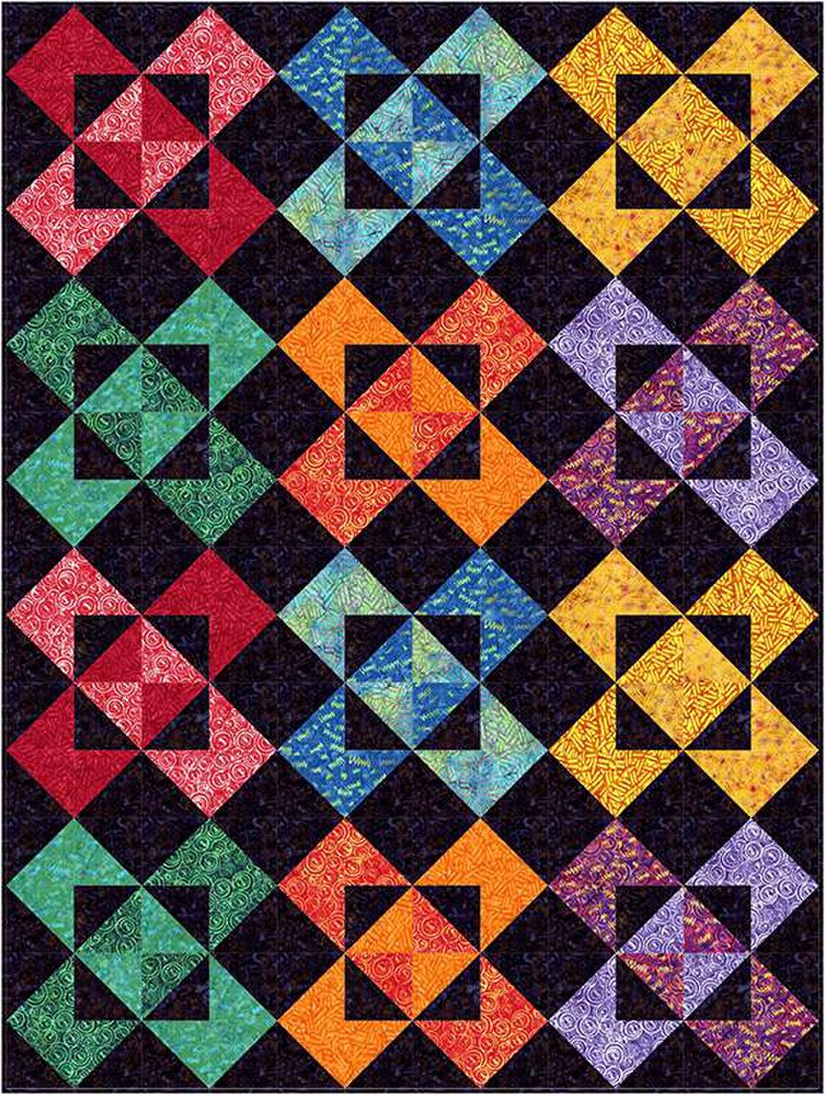 P2024 Dutch Windmills 72"x96" Quilt Pattern by Villa Rosa Designs