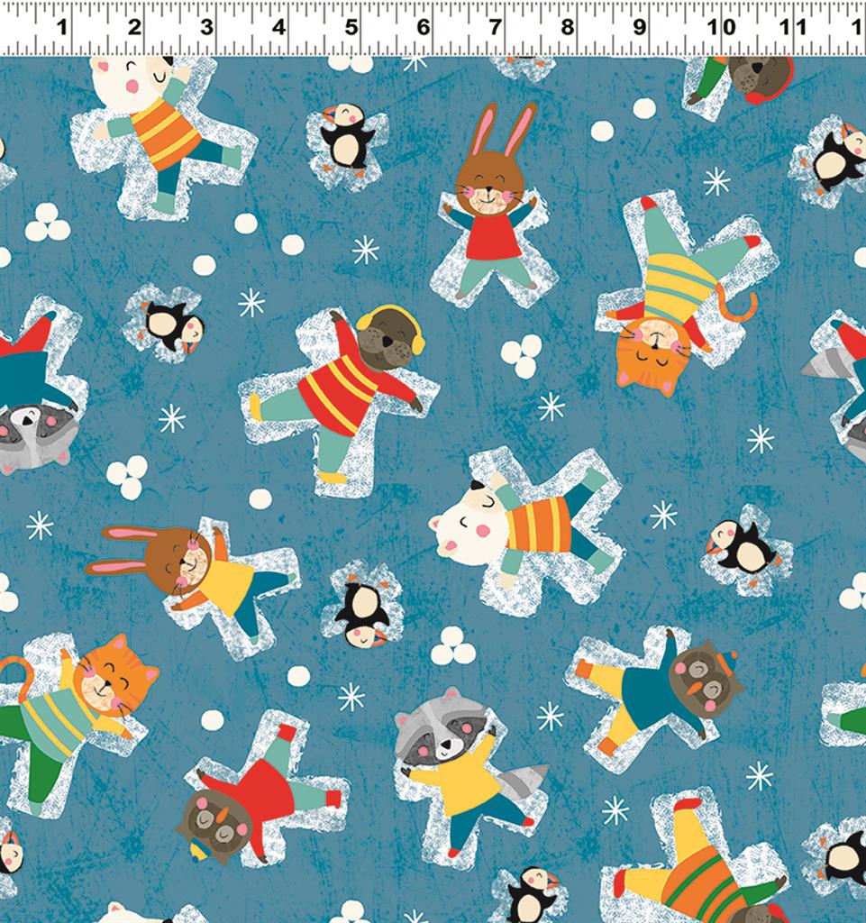 Clothworks Snow Fun Snow Angels Dark Sky Y3593-99