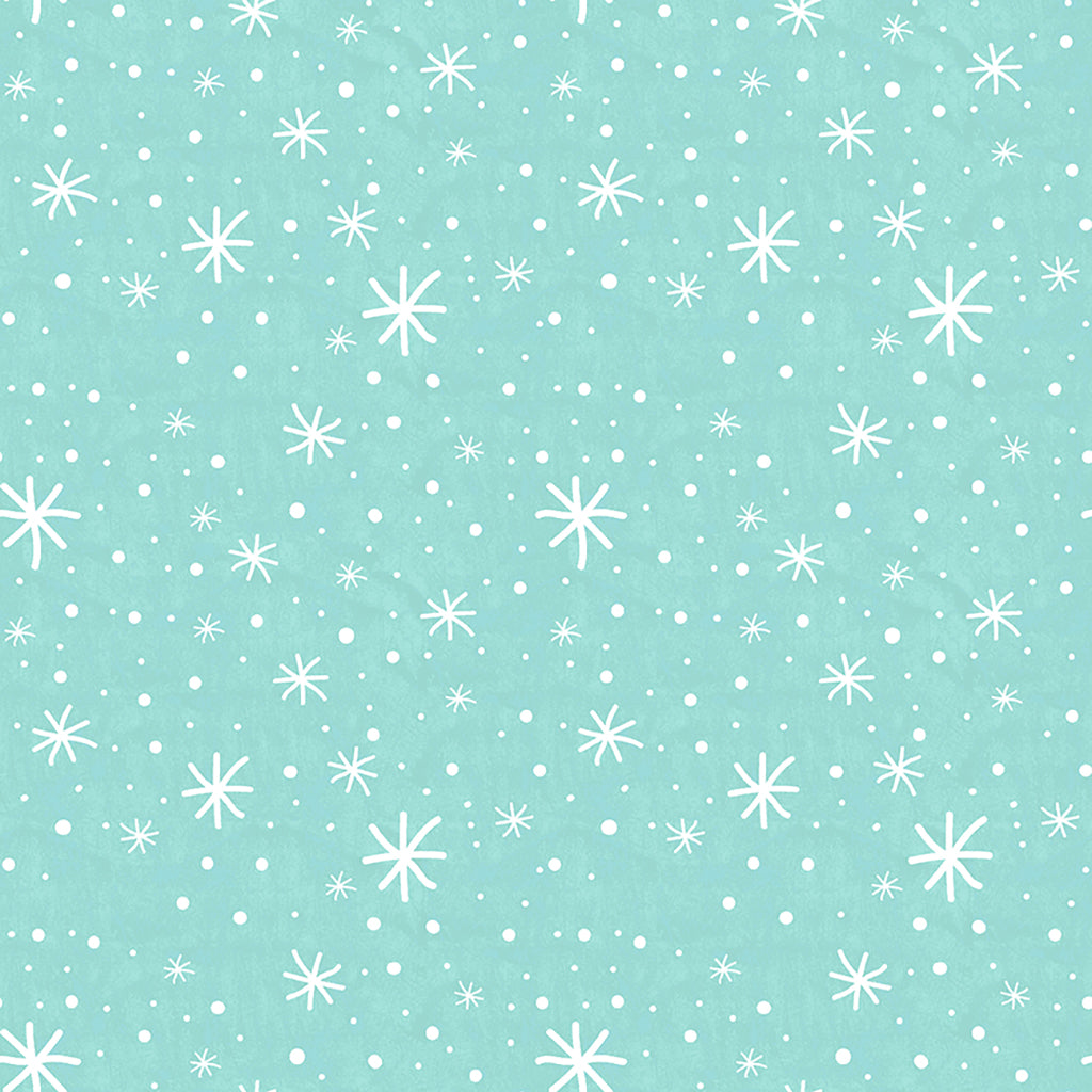 Clothworks Snow Fun Snowflakes Turquoise Y3595-101