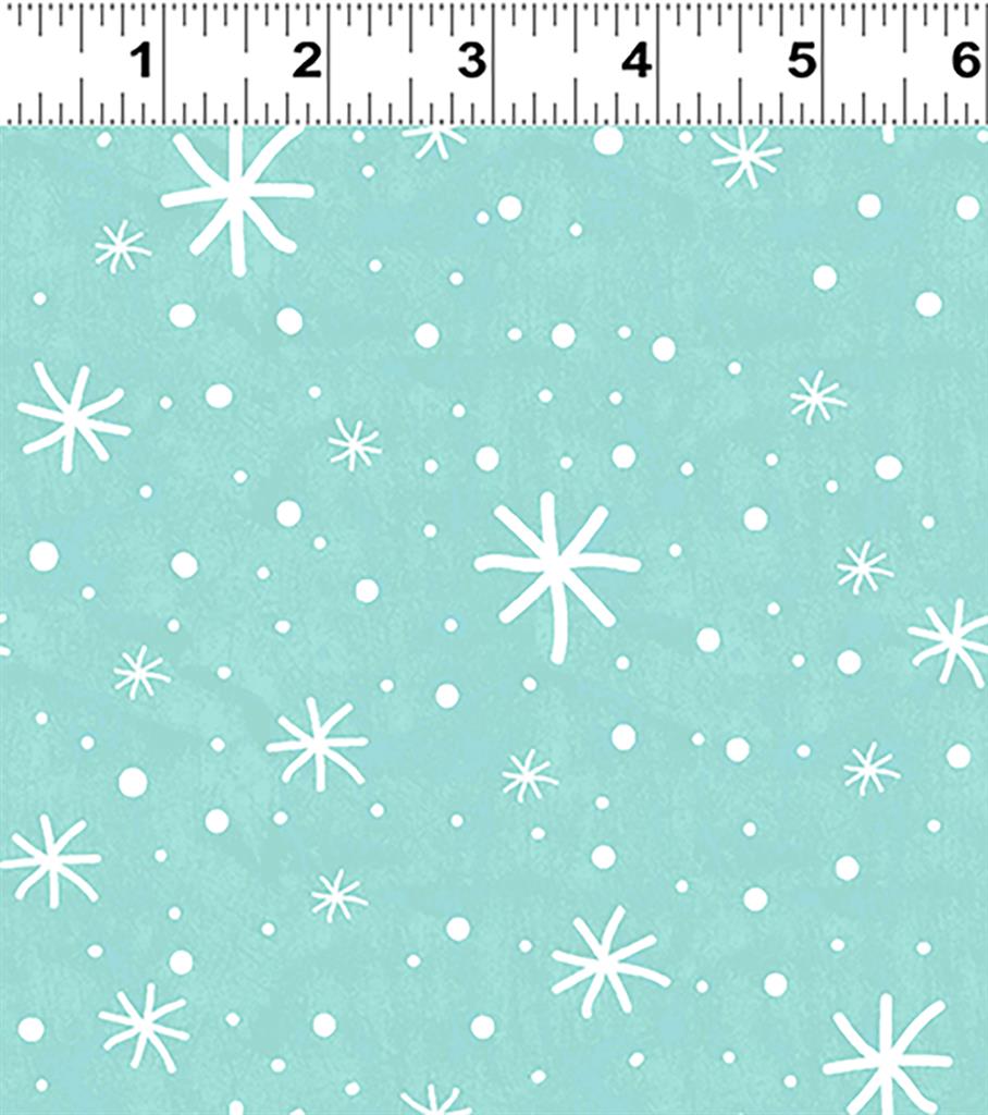 Clothworks Snow Fun Snowflakes Turquoise Y3595-101