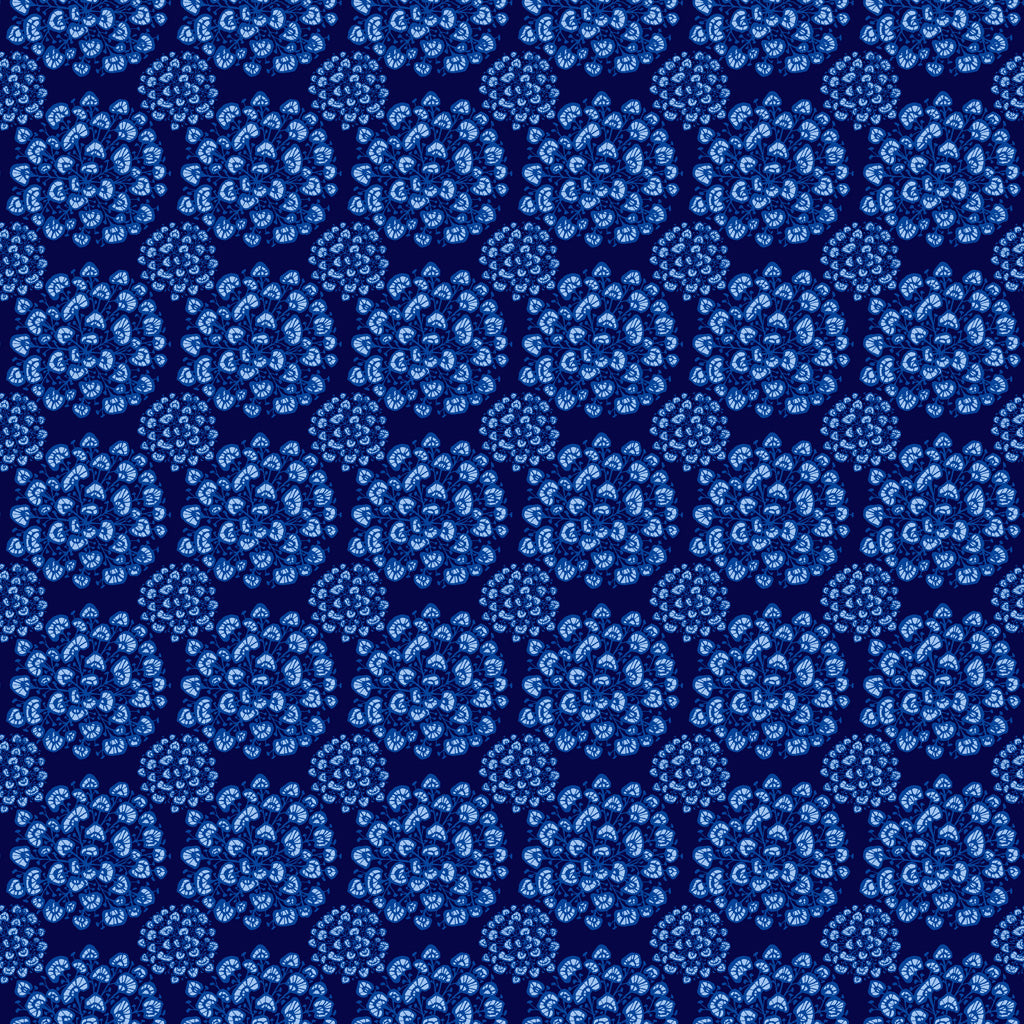 Clothworks Margot Blooms Dark Blue Y3663-30