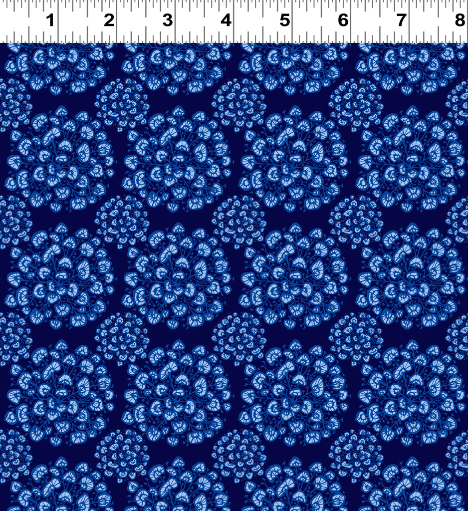 Clothworks Margot Blooms Dark Blue Y3663-30
