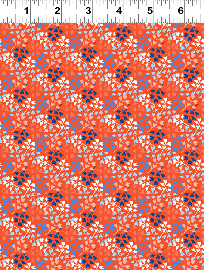 Clothworks Margot Leaves Light Tomato Y3665-79