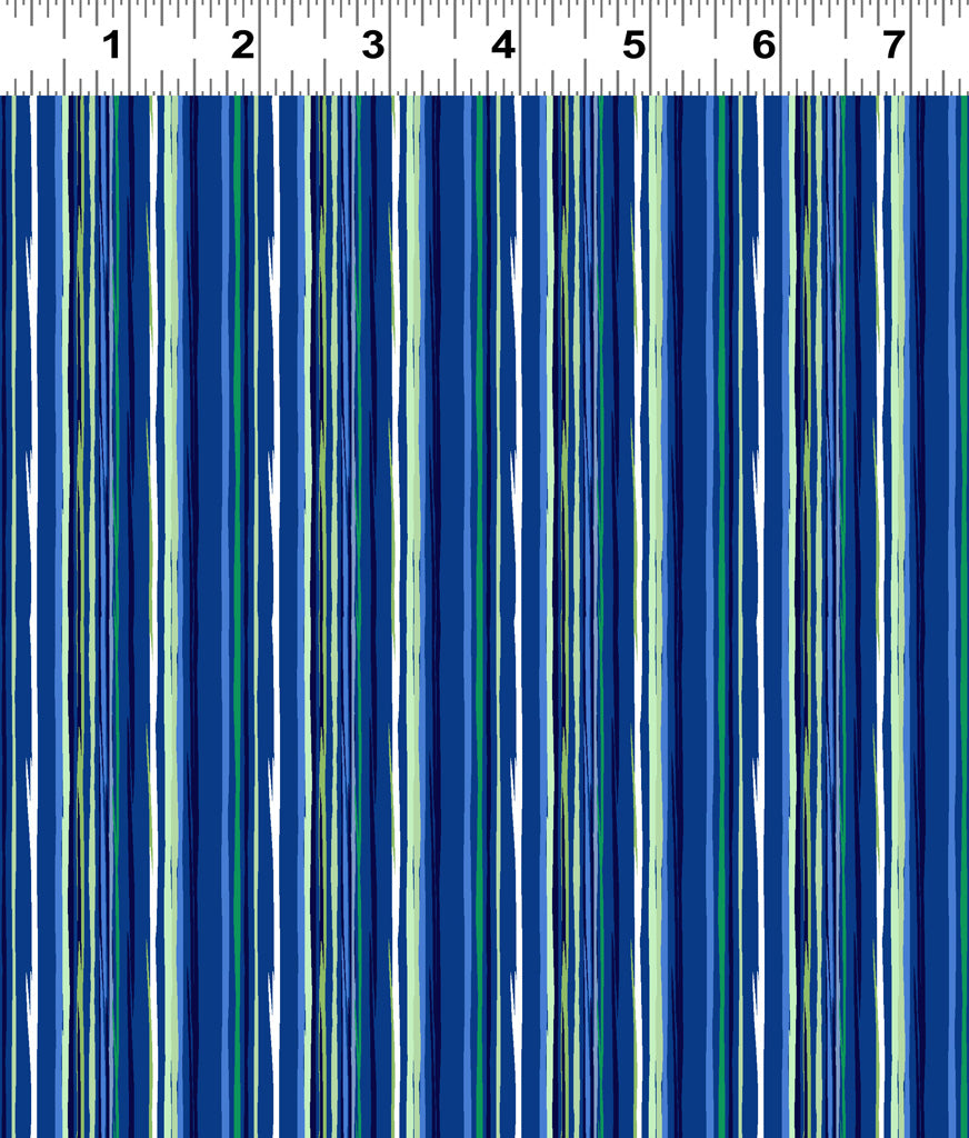 Clothworks Margot Stripe Navy Blue Y3666-53