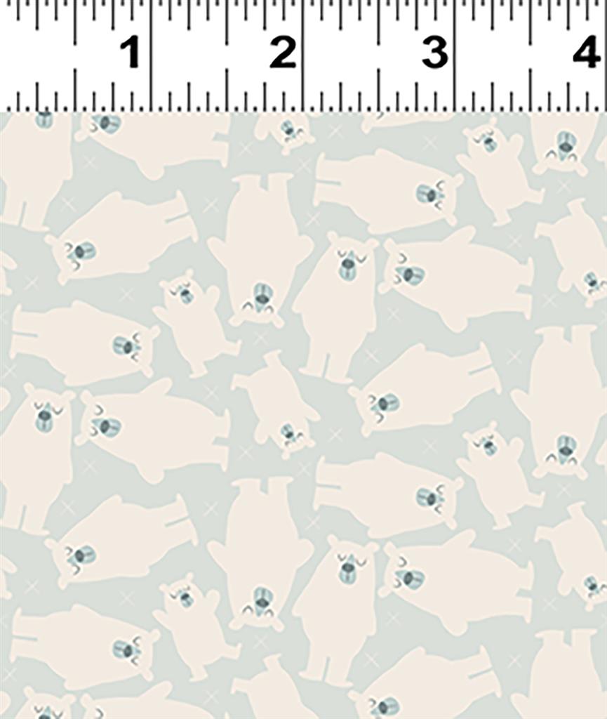 Clothworks Little Goldi Bears Mist Gray Y3672-116