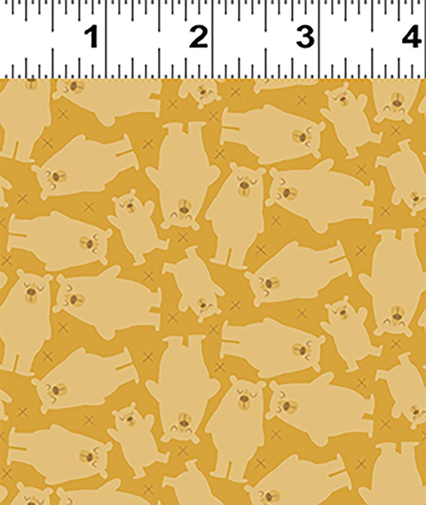 Clothworks Little Goldi Bears Dark Teal Y3672-105