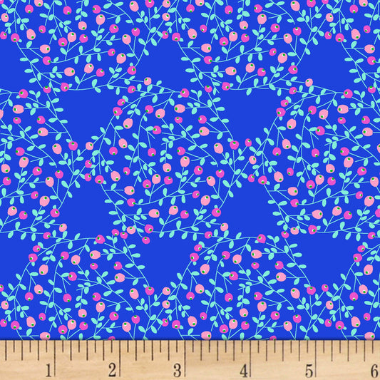 P&B Textiles Ayumi Vine & Buds Dark Blue 03148DB