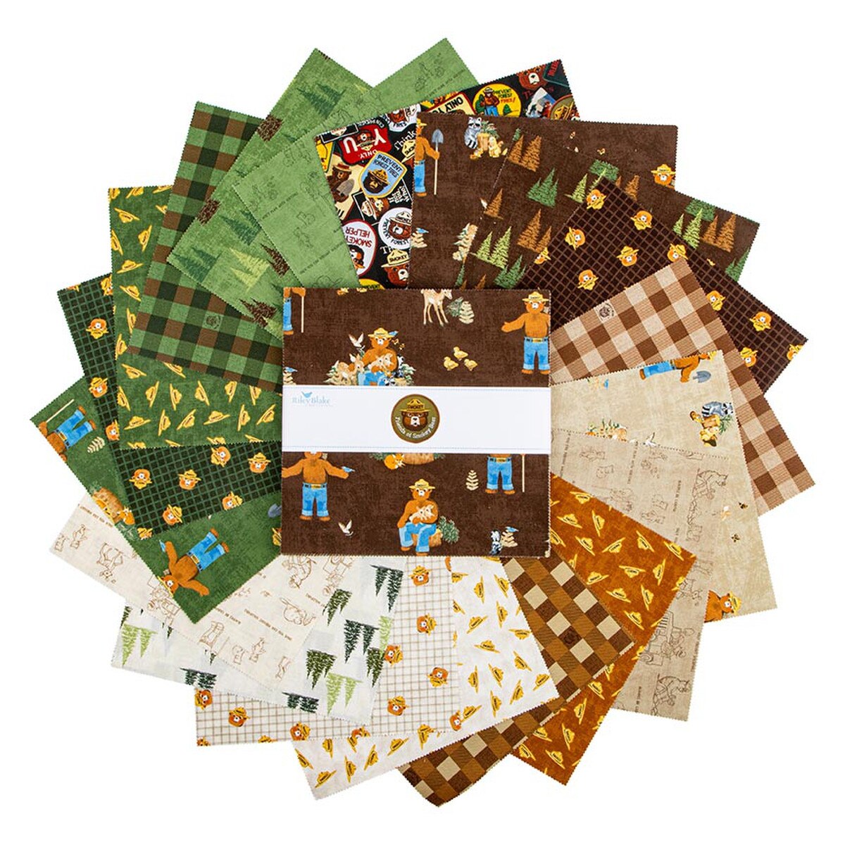 X1011 Riley Blake Friends of Smokey Bear 10" Stacker Squares 42 pieces