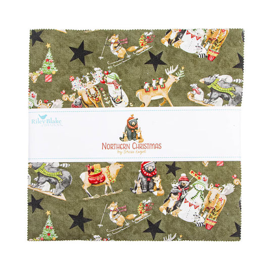 X2045 Riley Blake Designs Northern Christmas 10" Stacker 42 pieces