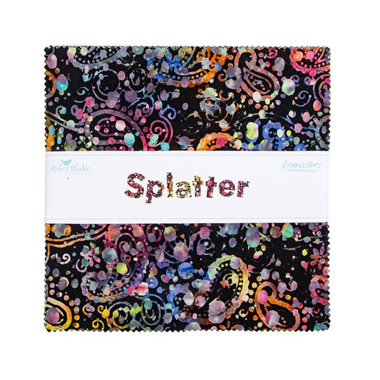 X1010 Riley Blake Batiks Splatter 10" Stacker Squares 42 pieces