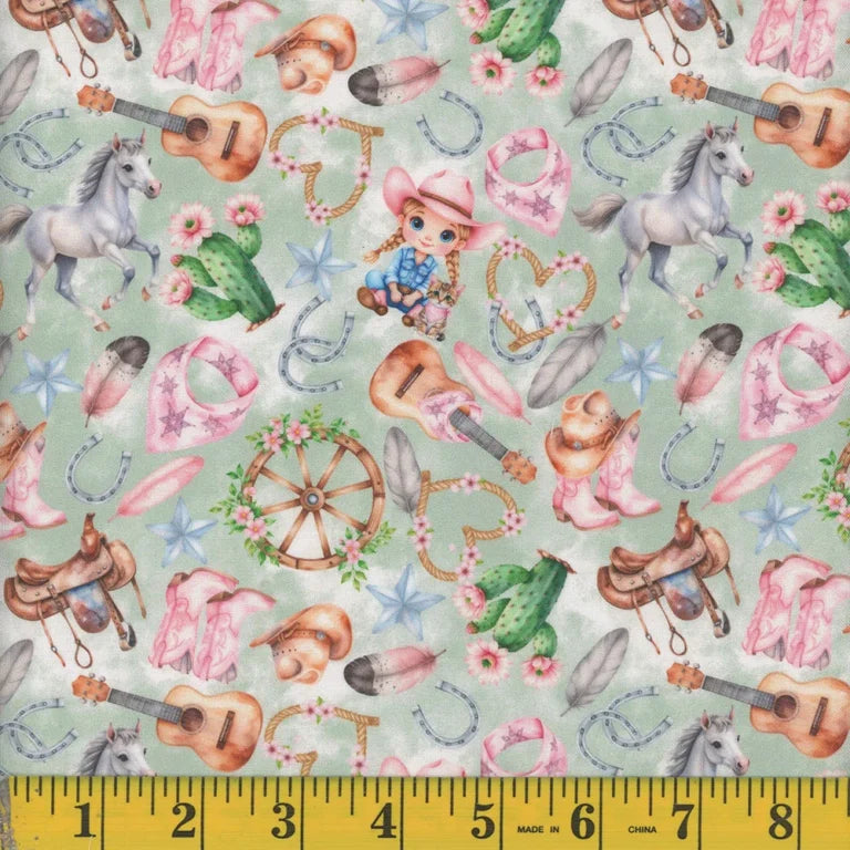 1008 Mook Fabrics Country Girl Allover Sage 143613