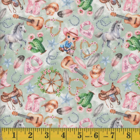 1008 Mook Fabrics Country Girl Allover Sage 143613