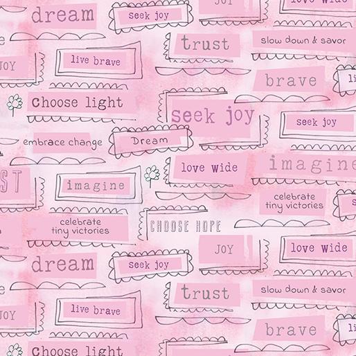 Benartex Inspired Heart Inspirations Rose Words 13340-21 (1009)