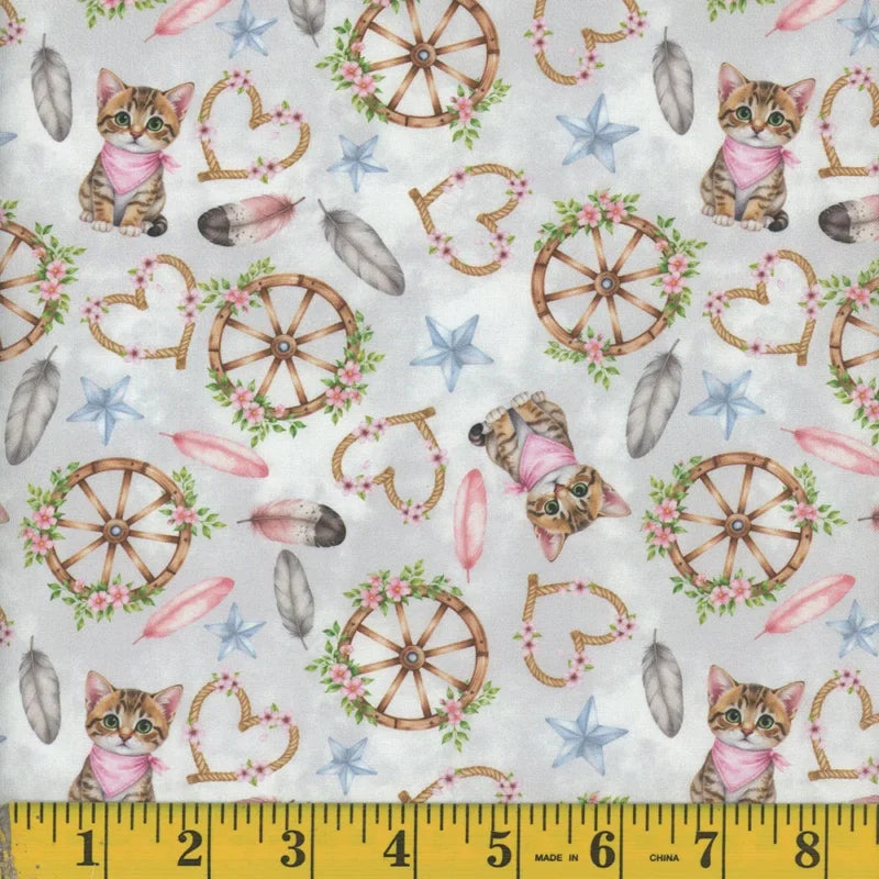 1009 Mook Fabrics Country Girl Purrfect Outlaw Grey 143611