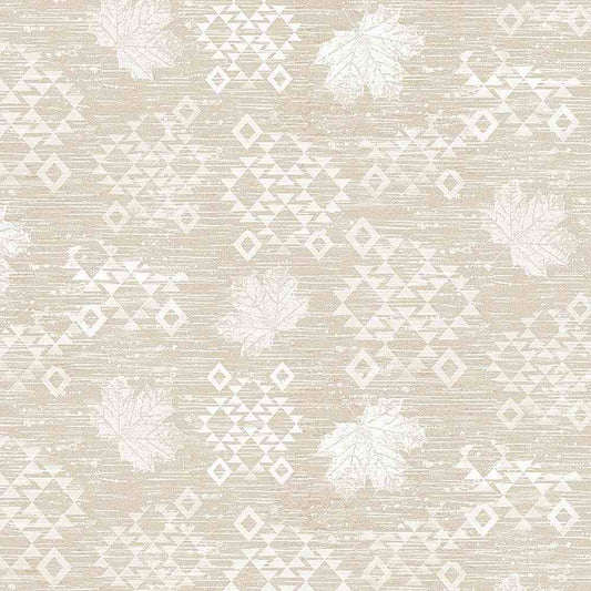 Timeless Treasures Nature The Great Outdoors Leaves & Geo Natural CD1702