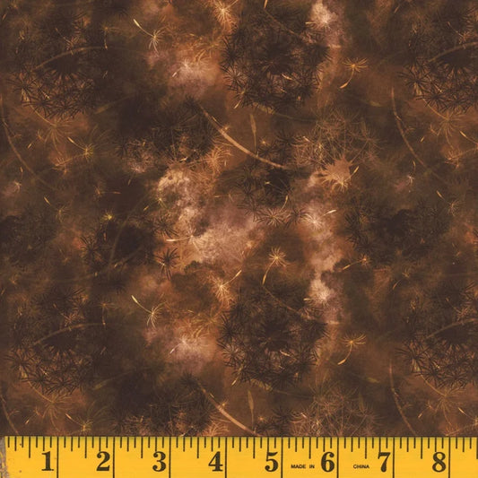 1012 Mook Fabrics Dandelion Dreams Chocolate Brown 143624