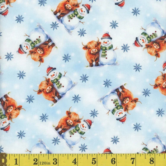 1013 Mook Fabrics Wintering Lane Snow Buddies Blue 144158