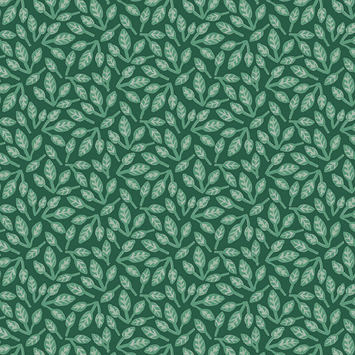 Benartex Inspired Heart Stems N Leaves Spruce 13339-45