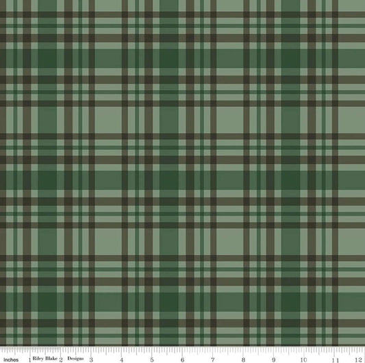 1025 Riley Blake Designs Let's Get Lost In The Woods Plaid Green C15123