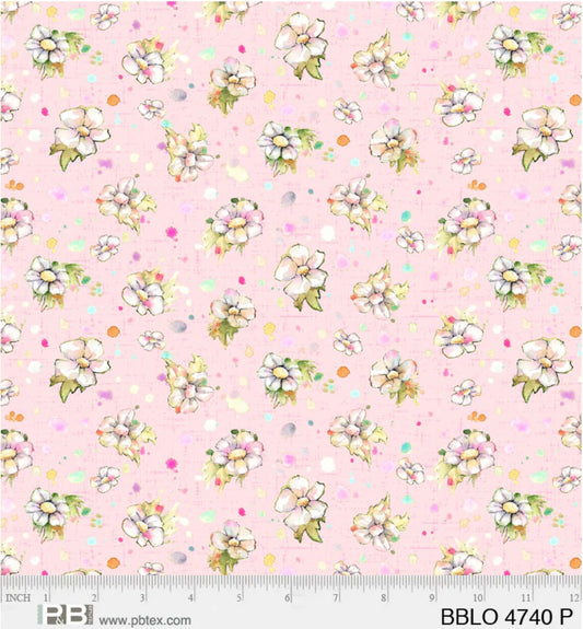 P&B Textiles Boots and Blooms Small Floral Pink 04740-P