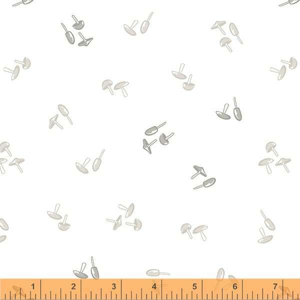 1035 Windham Fabrics Little Whispers Mushrooms White 53172-1