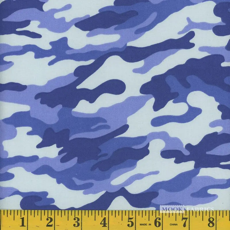 8087 Mook Fabrics Camo Blue 107938