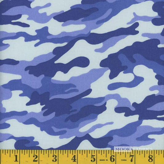 8087 Mook Fabrics Camo Blue 107938
