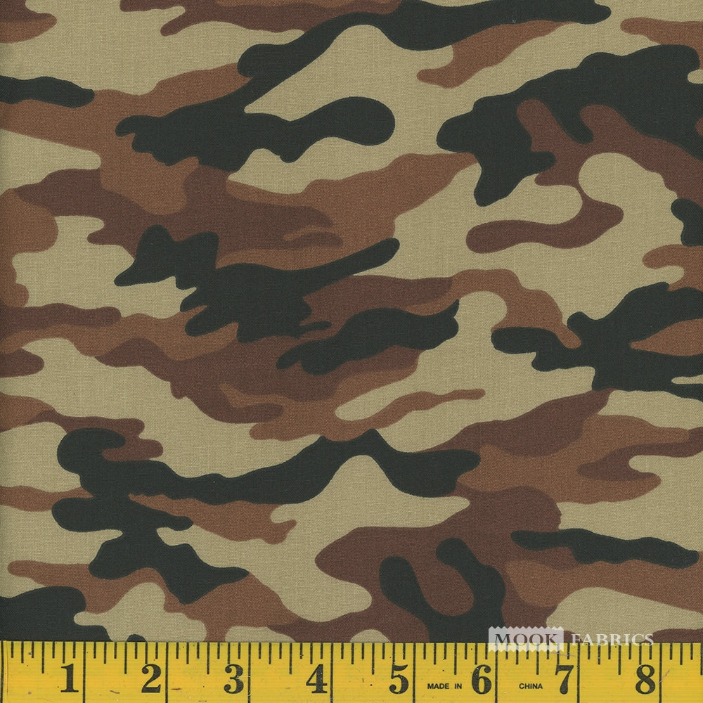 8088 Mook Fabrics Camo Brown 107941
