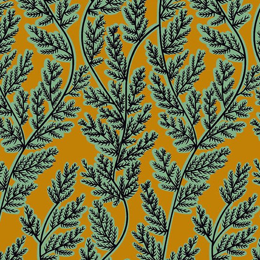 Andover Oracle by Eye Candy Quilts Chonky Ferns Gold & Green A-234-N