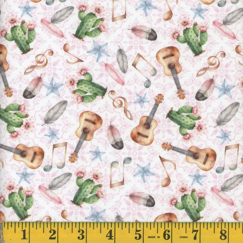 1091 Mook Fabrics Country Girl Desert Song Pink 143610