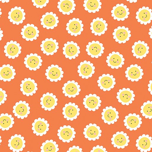 Benartex Playhouse Pals Sunny Side Coral 13205-26