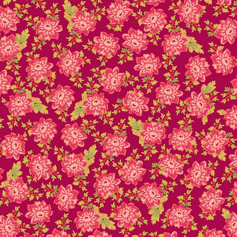 Maywood Studio Sweet Beginnings Allover Floral Deep Red MAS10012-R2