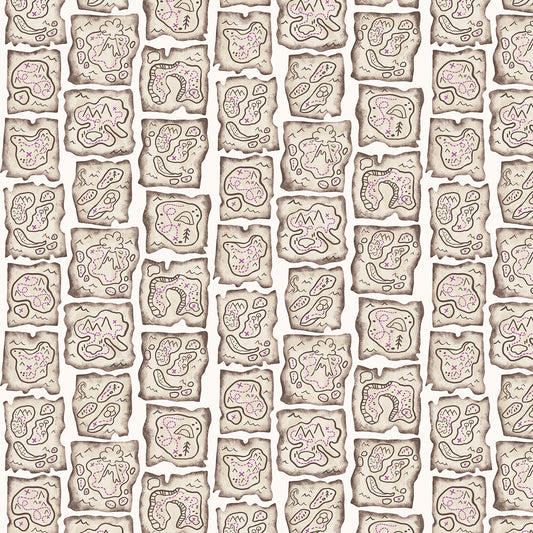 RJR Fabrics Kraken Treasure Map Sand JG102-SA2