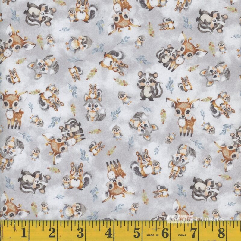 1106 Mook Fabrics Fawn & Friends Allover Grey 138919
