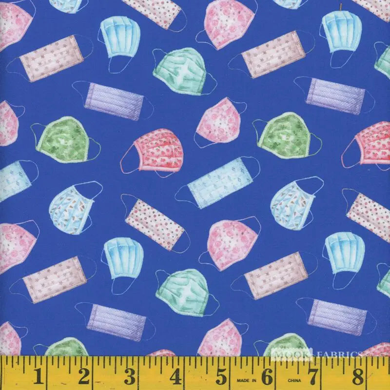 8135 Mook Fabrics Mask Vector 3 Royal 110830