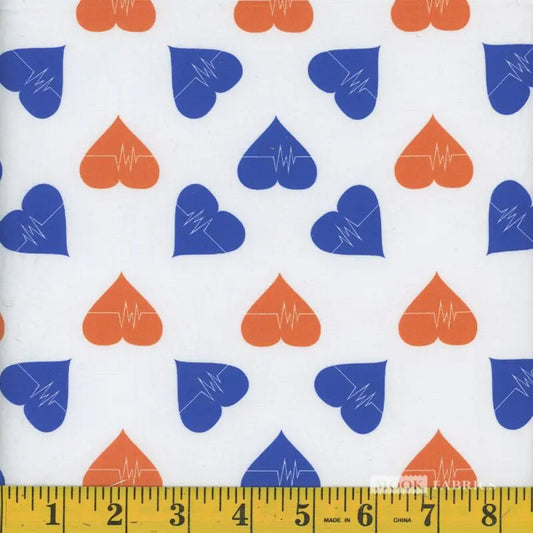 8139 Mook Fabrics Tossed Heartbeat 3 Blue 110837