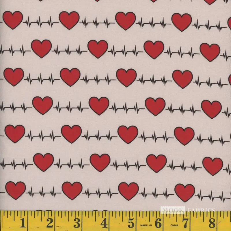8075 Mook Fabrics Cardio Heart Beige 110875