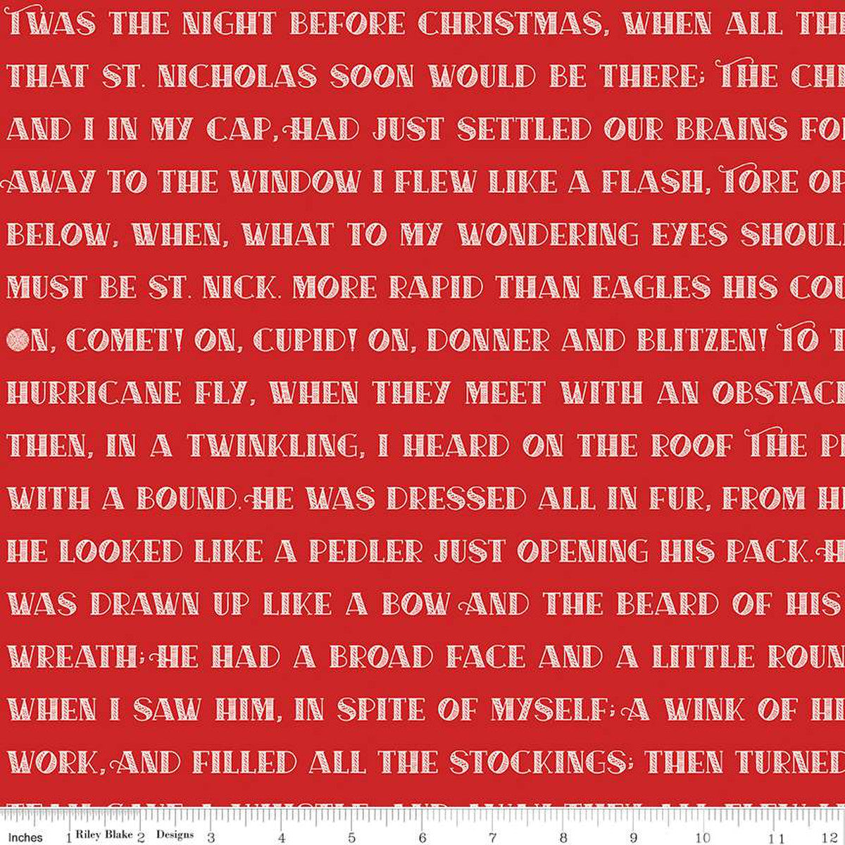 Riley Blake Nicholas Twas The Night Red C12344