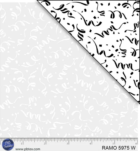 1116 P&B Textiles Ramblings for Every Occasion Celebration Confetti White on White RAMO-05975-W